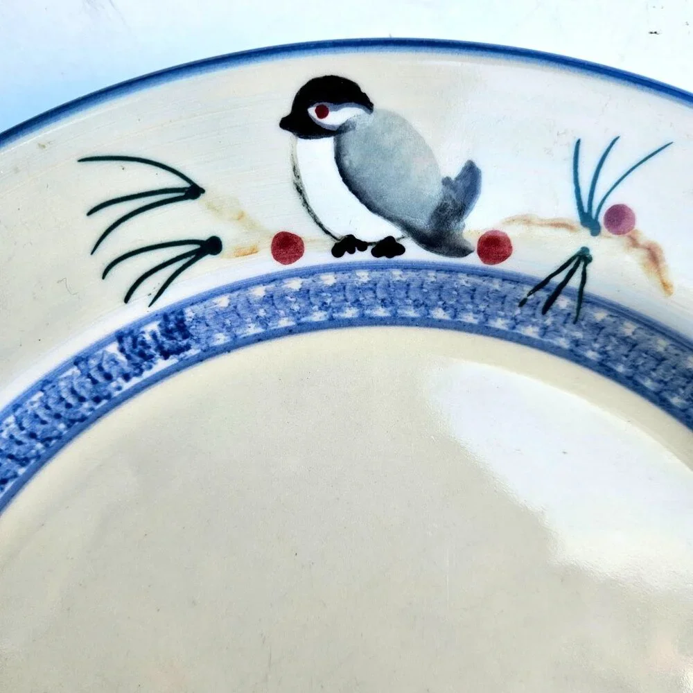 Vintage Hartstone Chickadee & Pine Dinner Plate 11" Stoneware USA - Picture 10 of 16
